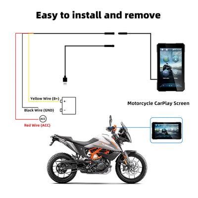 EKIY-Navicast 5.0 inch Wireless CarPlay Moto Android Auto Portable Digital Motorcycle Dashboard GPS Navigation Removable Display Screen