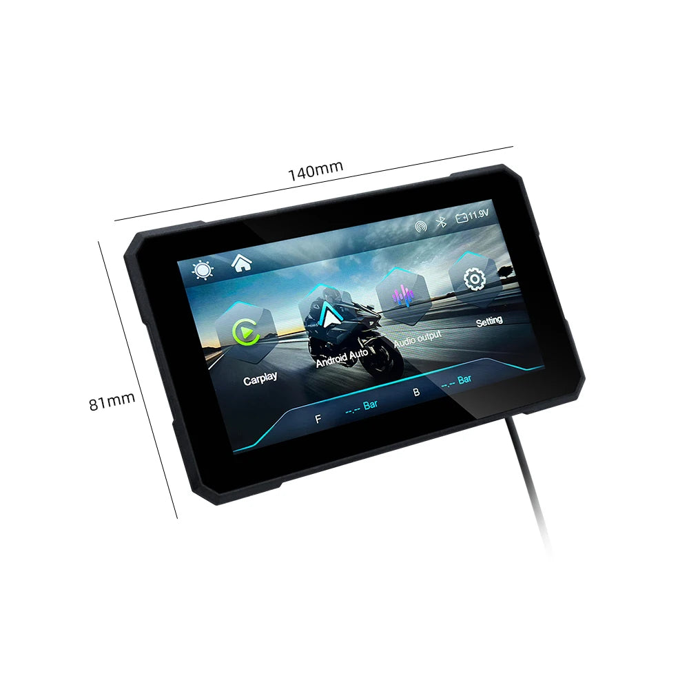 EKIY-Navicast 5.0 inch Wireless CarPlay Moto Android Auto Portable Digital Motorcycle Dashboard GPS Navigation Removable Display Screen